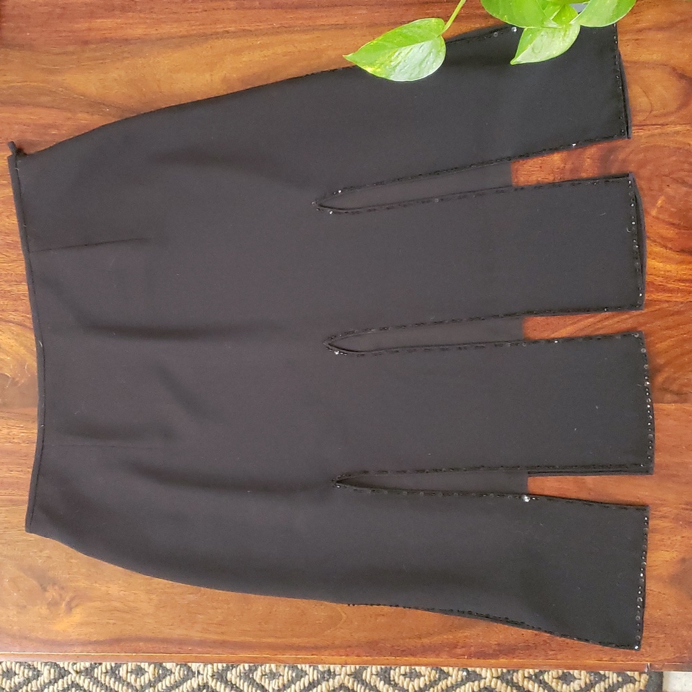 Adrianna Papell Black Sequin Car Wash Skirt 10P Petite Formal Evening Wear - Picture 5 of 11
